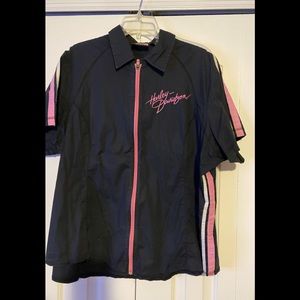 Harley Davidson women’s garage style zip up shirt
